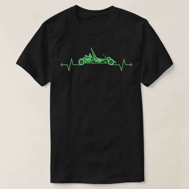 Go Kart Racing Go Kart Racer Heartbeat T-Shirt (Design Front)
