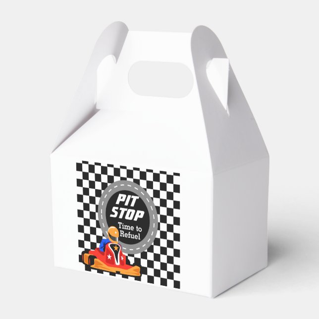 Go Kart racing Party Favor Box (Front Side)