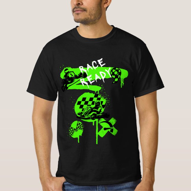 Go Kart Racing "Race Ready" Graffiti T-shirt  (Front)