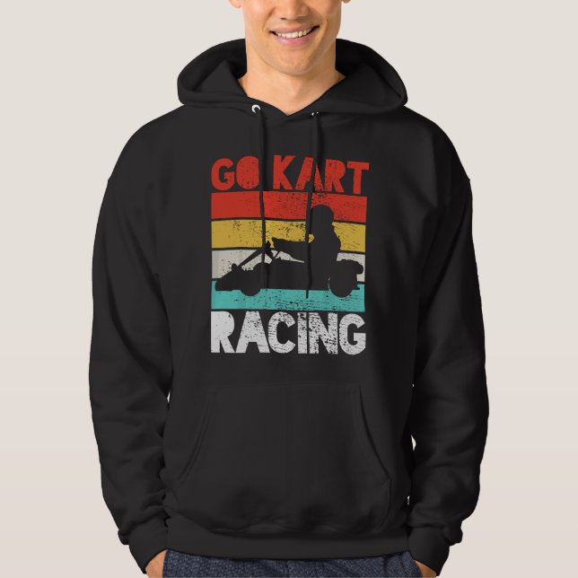 Go Kart Racing Vintage Retro  Hoodie (Front)