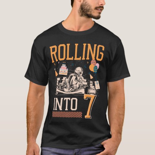 Go Kart Rolling Into 7 7th Birthday Vintage T_Shirt