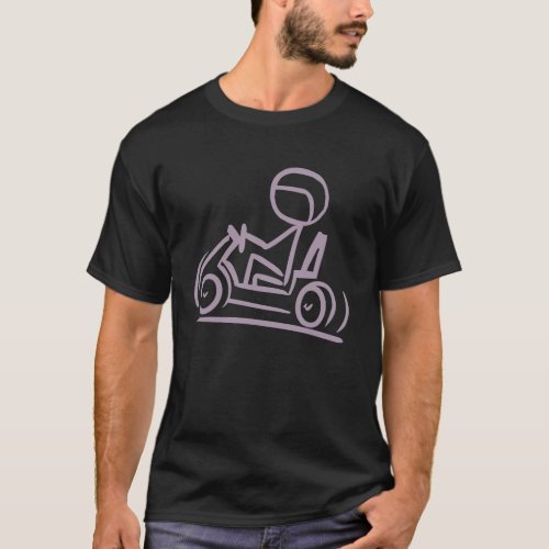 Go_Kart Silhouette Stick Figure Line Drawing T_Shirt