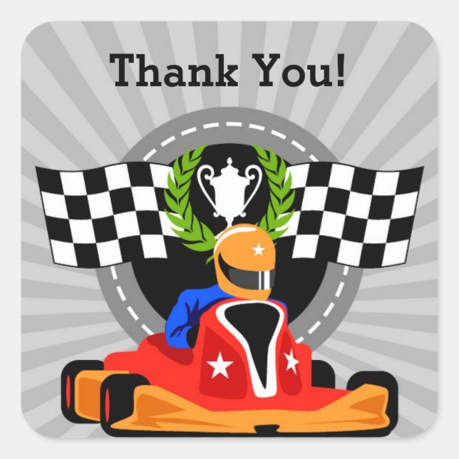 Go Kart Thank you Sticker (Front)