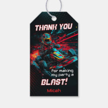 Go Kart Thank You Tag, Racing Party Favor