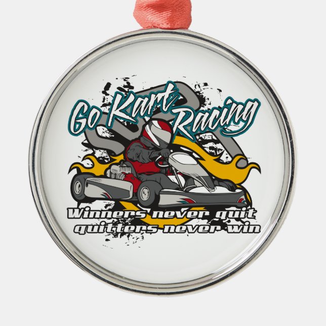 Go Kart Winners Metal Ornament (Front)