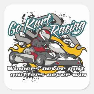 Go Kart Winners Square Sticker