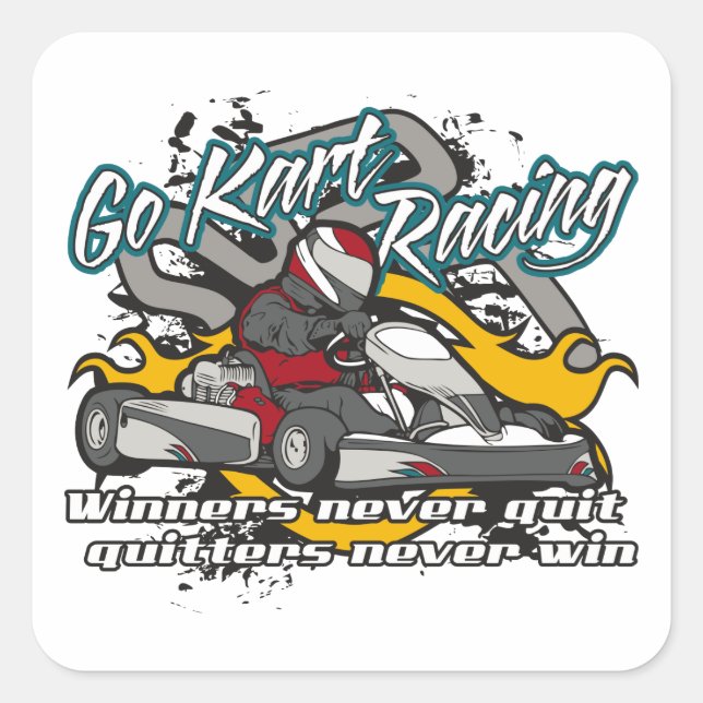 Go Kart Winners Square Sticker (Front)