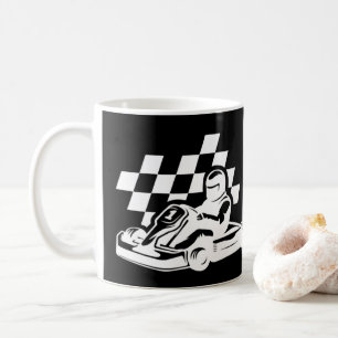 Go karting, racing car boy birthday coffee mug