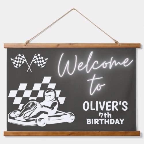 Go karting racing car boy birthday  hanging tapestry