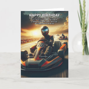 Go Karting Themed Birthday Card