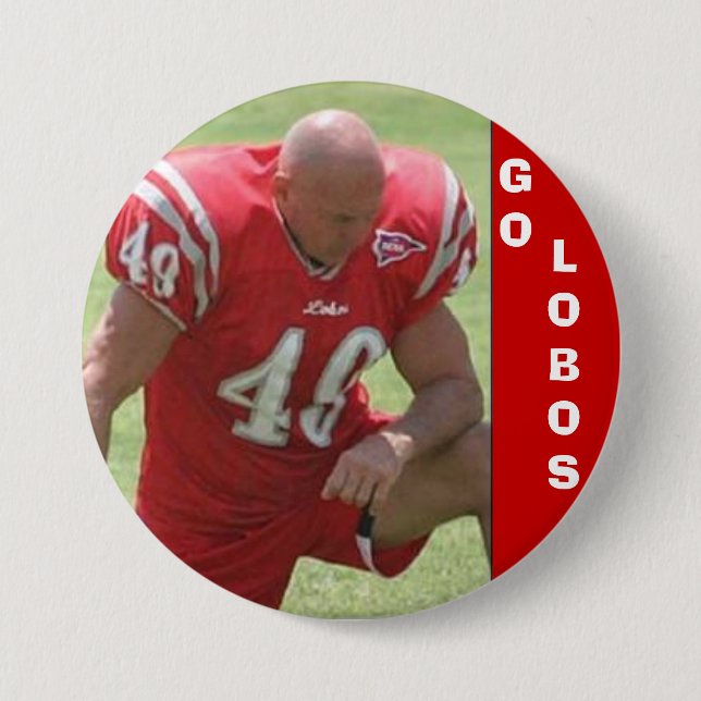 GO  LOBOS PINBACK BUTTON (Front)