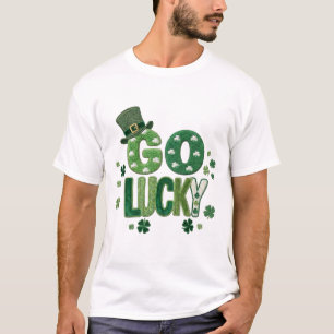 Go Lucky St Patrick's Day , Doodle Shamrock T-Shirt