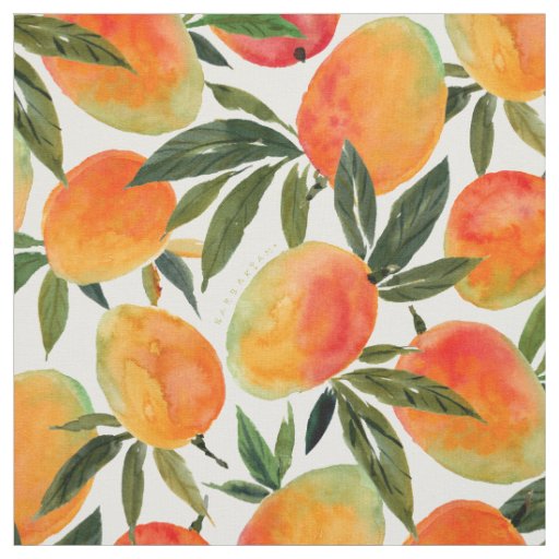 GO MANGO GO Tropical Fruit Pattern Fabric