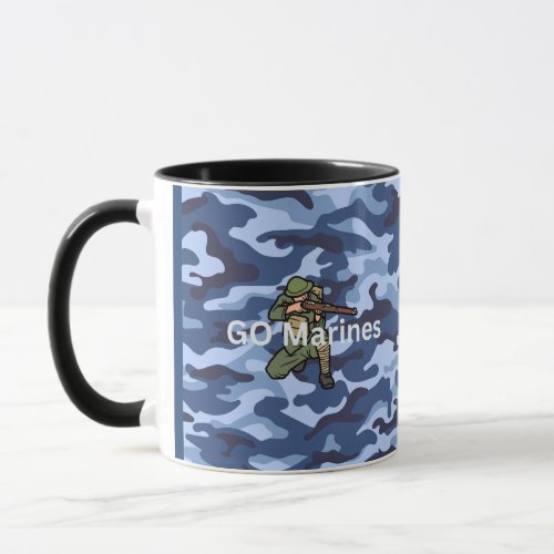 GO Marines blue uniform pattern design Mug