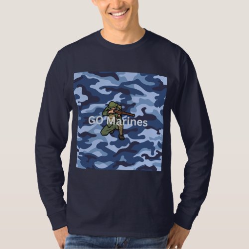 GO Marines blue uniform pattern design T_Shirt