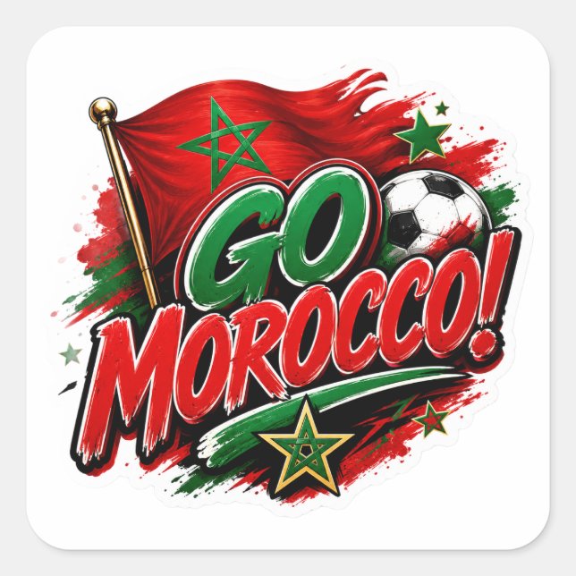 Go MOROCCO Team Morocco Game Day 2026  Square Sticker (Front)