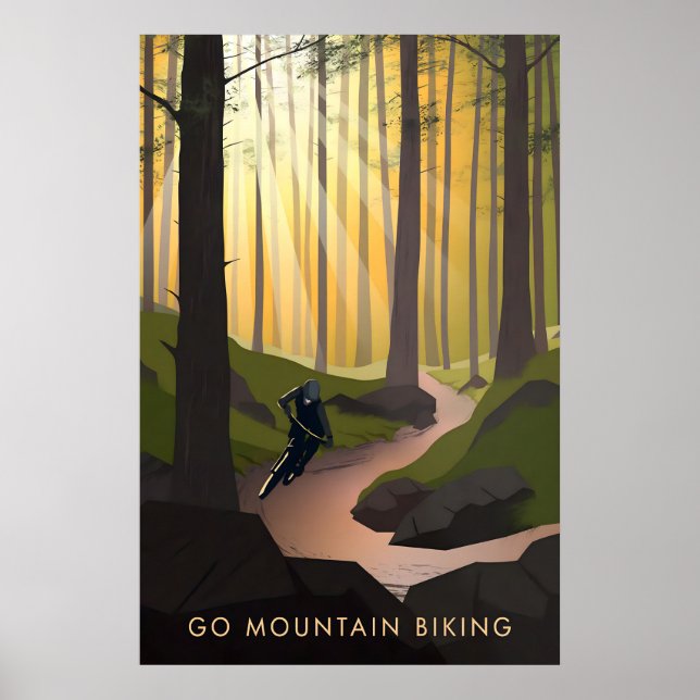 Go Mountain Biking Travel Poster (Front)