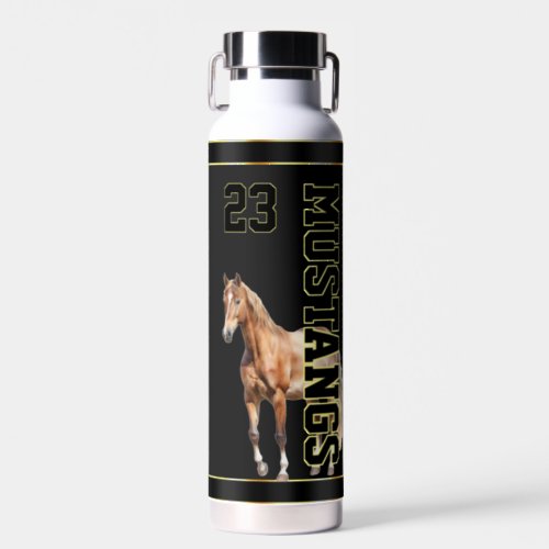 Go Mustangs Personalized Kids Sports Team Thor Water Bottle