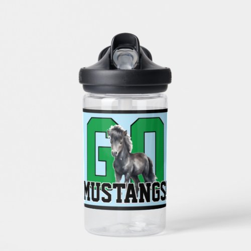 Go Mustangs Personalized Kids Sports Team Water Bottle
