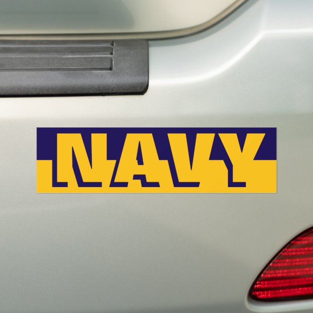 GO NAVY BUMPER STICKER (On Car)