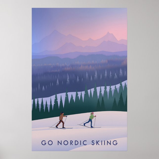 Go Nordic Skiing Travel Poster (Front)