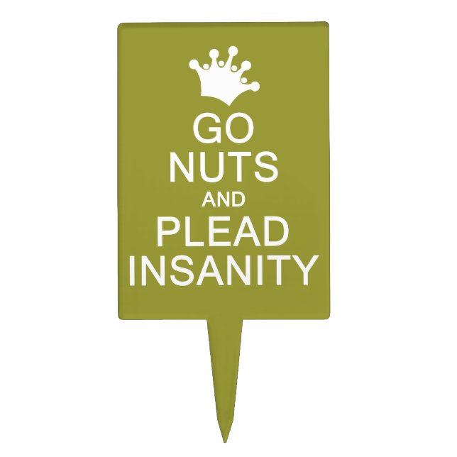 GO NUTS custom color cake topper (Front)