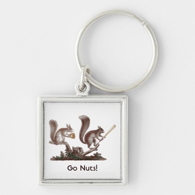 Go Nuts! Funny Rally Squirrel Key Chain (Front)