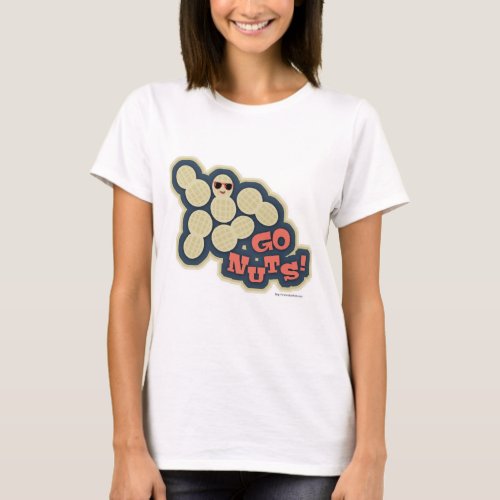 Go Nuts Funny Snack Food Cartoon Design T_Shirt