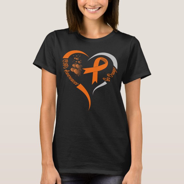 go orange COPD awareness heart T-Shirt (Front)