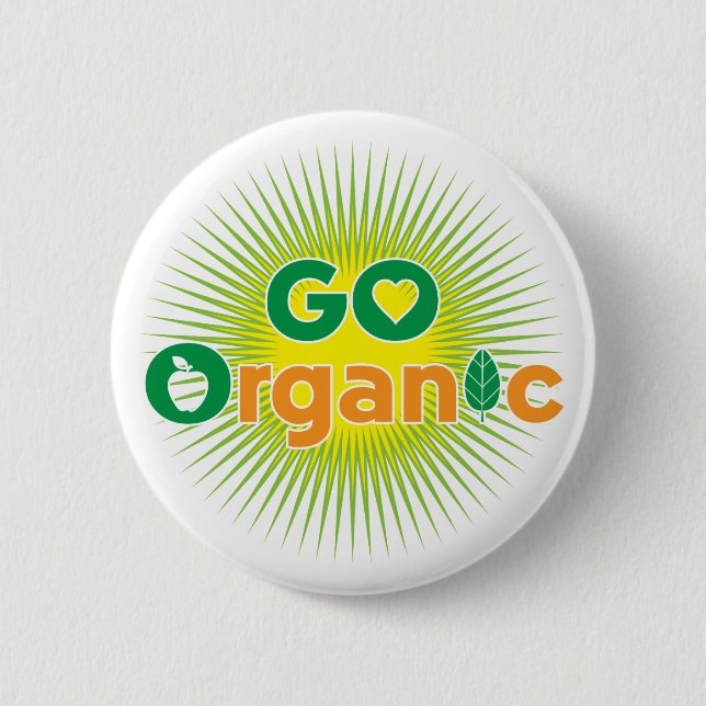 Go Organic Pinback Button (Front)