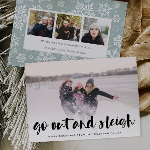 Go Out and Sleigh Full Photo Holiday Card