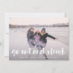 Go Out and Sleigh   Full Photo Holiday Card