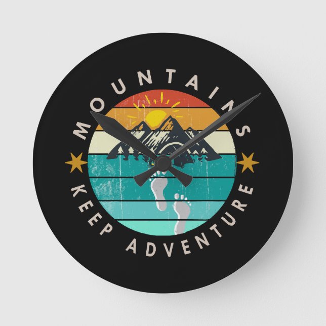 Go Outside Outdoor Keep adventure Round Clock (Front)