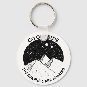 go outside the graphics are amazing vintage nature keychain