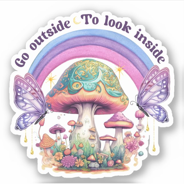 Go Outside To Look Inside, Mental Health Sticker (Front)