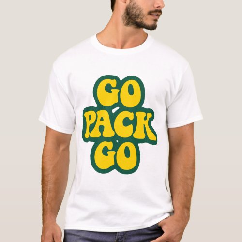 Go Pack Go yellow and green Digital Art for the Gr T_Shirt