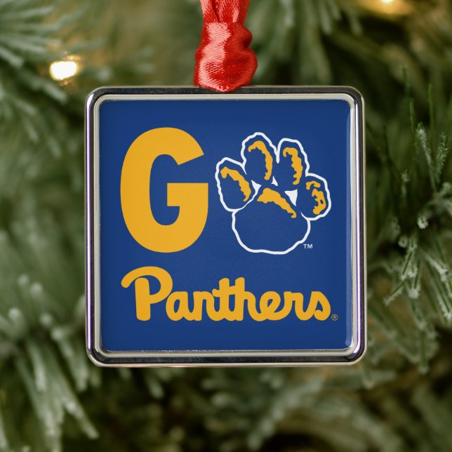 Go Panthers Metal Ornament (Tree)