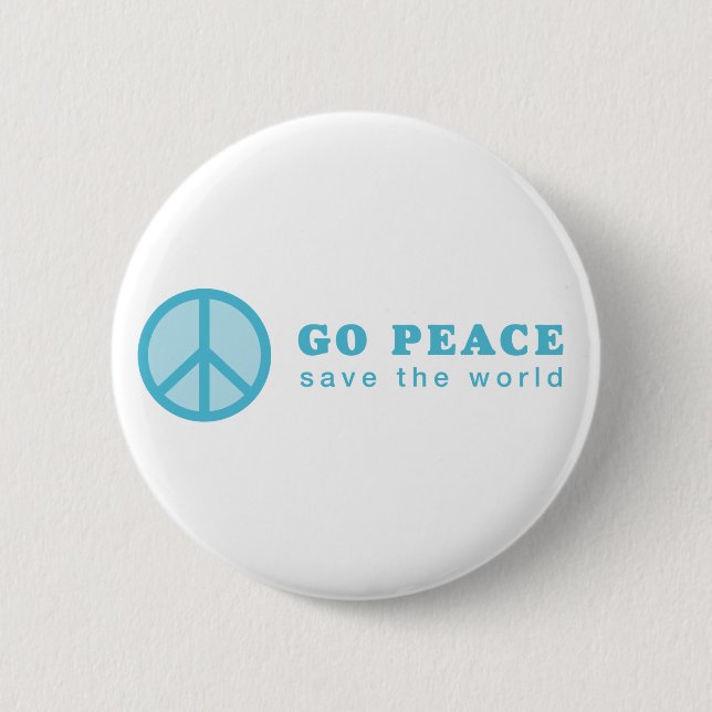 Go Peace (Blue) Button (Front)