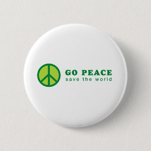 Go Peace (Green) Pinback Button
