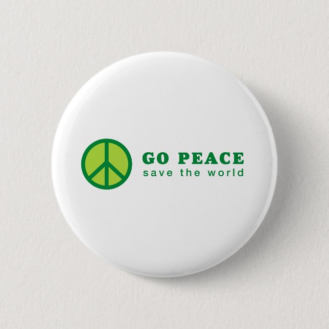 Go Peace (Green) Pinback Button (Front)