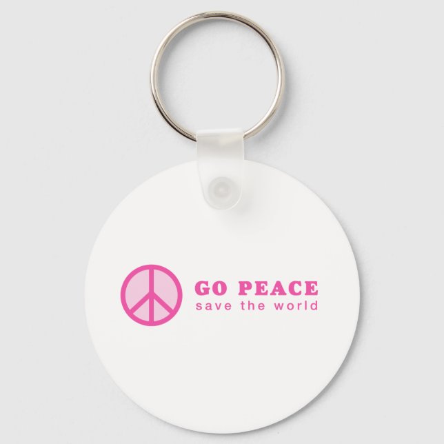 Go Peace (Pink) Keychain (Front)