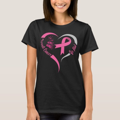 go pink breast cancer awareness heart T_Shirt