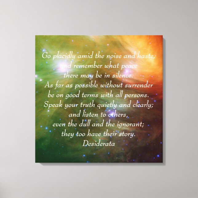 Go Placidly Desiderata Canvas Print (Front)