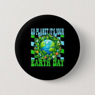 Go planet earth day cute earth nature lovers tank button