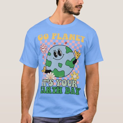 Go Planet Its Your Earth Day Peace Groovy Kids Boy T_Shirt