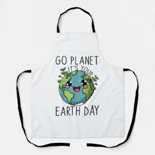 Go Planet Its Your Earth Day Teacher Kids Cute Ear Apron