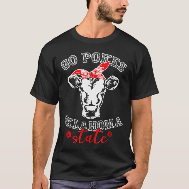 Go Pokes Oklahoma State New Cow For Holidays T-Shirt (Front)