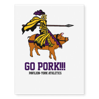 GO PORK!! Pavilion-York Athletics Temporary Tattoo