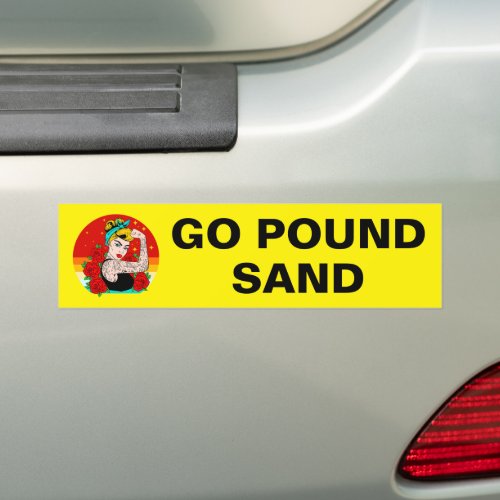 Go Pound Sand  Mom Flexing Tattooed Arm Bumper Sticker