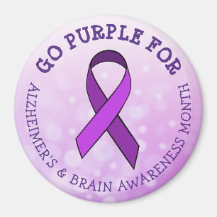 Go Purple for  Alzheimer's & Brain Awareness Month Magnet